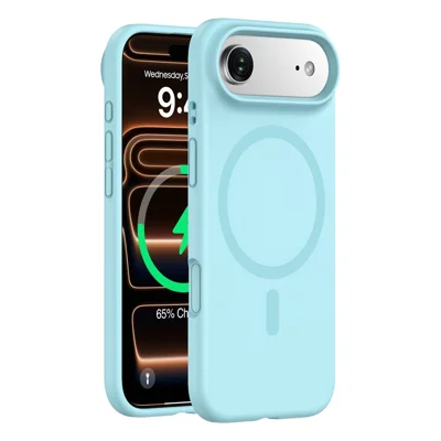 Capa para iPhone Air Compatível com MagSafe, Capa para Telemóvel em PC + Silicone Líquido - Azul