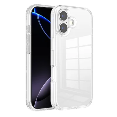 For iPhone 17 Clear Phone Case TPU PC Shockproof Anti Drop Protection Cover - Transparent