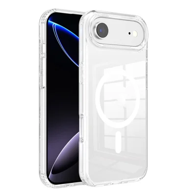 Coque magnétique transparente pour iPhone Air, housse de protection anti-chocs en TPU et PC, compatible MagSafe