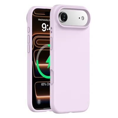Coque magnétique pour iPhone Air, housse anti-rayures en silicone liquide et PC - Violet