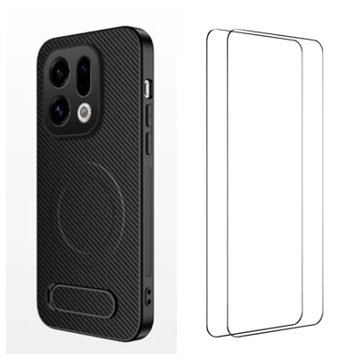 Carbon Fiber Style Case For OPPO Find X3 Lite – Black Matte TPU Shockproof Cover