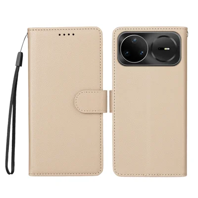 Étui pour Huawei nova 15 Ultra 5G / Huawei nova 15 Pro 5G avec blocage RFID, 3 emplacements pour cartes, housse en cuir PU avec dragonne - Blanc crémeux