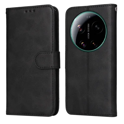 For Xiaomi 17 Ultra 5G Case Wallet PU Leather Folio Flip Phone Cover - Black