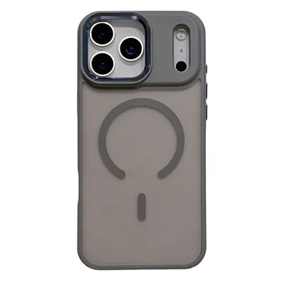 For iPhone 17 Pro Magnetic Case Skin Feel Hybrid Phone Back Cover Compatible with MagSafe - Grey