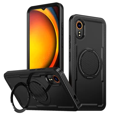 Coque magnétique pour Samsung Galaxy Xcover7, housse pivotante en TPU + PC - Noir
