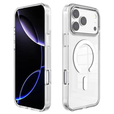 Bulk Purchasing For iPhone 17 Pro Max Magnetic Phone Case Clear TPU PC Protection Cover Compatible with MagSafe - Transparent