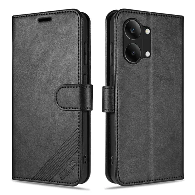 AZNS For Xiaomi Poco X8 Pro Max 5G / Redmi Turbo 5 Max 5G Case Anti-Scratch PU Leather Stand Wallet Phone Cover - Black