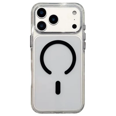 Custodia per iPhone 17 Pro Max Trasparente Antiurto Compatibile con Magsafe - Nero