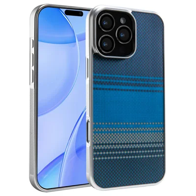 Étui de protection pour iPhone 16 Pro Max, coque argentée électroplacée antichoc antidérapante compatible Magsafe - Bleu Levant
