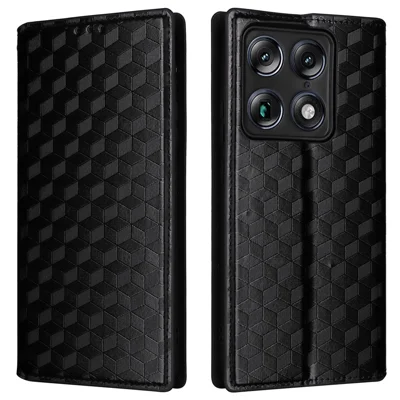 Capa Carteira para Motorola Signature 5G / Moto X70 Air Pro 5G, Capa em Pele PU com Impressão de Losango - Preto