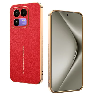 Für Realme Neo8 5G Hülle Anti-Scratch Litschi-Textur PU-Leder TPU Handy-Rückseite - Rot