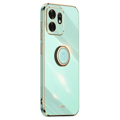 XINLI For Honor Play 60A 5G Phone Case Ring Kickstand Electroplating TPU Sweatproof Protection Phone Cover - Cyan