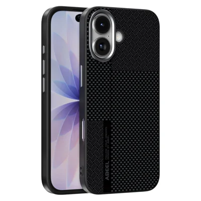 ABEEL For iPhone 17 Magnetic Case Ultra-thin 6D Printed Shockproof TPU PC Aluminum Alloy Leather Phone Cover - Guardian Model 2 No. 2