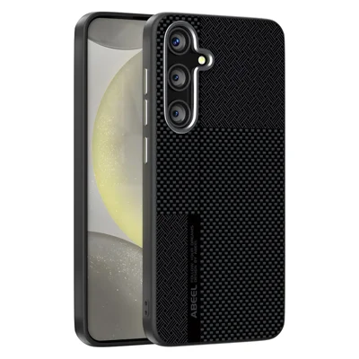 ABEEL For Samsung Galaxy S24 FE Magnetic Case Ultra-thin 6D Printed Shockproof TPU PC Aluminum Alloy Leather Phone Cover - Guardian Model 2 No. 2