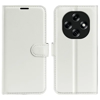 For Oppo F31 Pro 5G Case Wallet Stand Litchi Texture Shockproof Leather Phone Cover - White