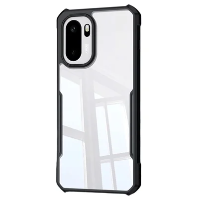 XUNDD voor OnePlus Ace 6 5G / 15R 5G / Ace 6T 5G hoesje Stootbestendig TPU + Acryl Transparant achterkant telefoonhoes - Zwart
