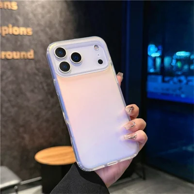 For iPhone 17 Pro Max Case TPU + PC Laser Gradient Color Changing Phone Cover - Matte Surface