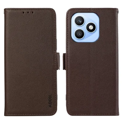 ABEEL For Honor X8d 4G Case Litchi Texture Leather RFID Blocking Phone Cover - Brown