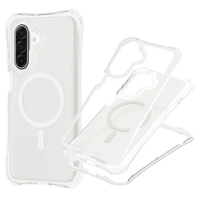 Für Samsung Galaxy S26 Magnetisches Handyhülle Weichberührung 2-in-1 PC+TPU Stoßfestes Cover kompatibel mit MagSafe - Weiß