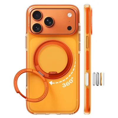 TORRAS O3 Hue Series For iPhone 17 Pro Max Compatible with MagSafe Anti Drop Airbag Color Block PC + TPU Phone Case with Kickstand (Amazon Packaging) - Golden Citrus