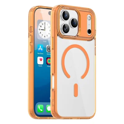 Kauf in Großmengen für iPhone 17 Pro Max magnetische Hülle PC TPU Handy-Schutzhülle kompatibel mit MagSafe - Orange
