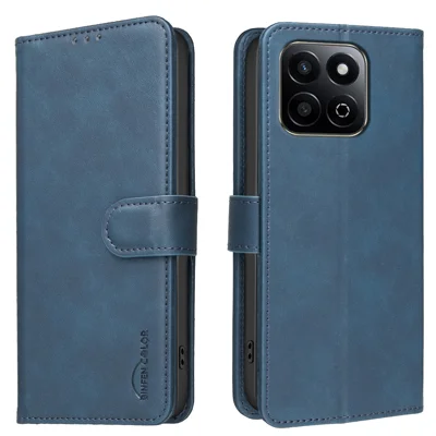 BINFEN COLOR For Honor X7c 4G / Honor X7c 5G  BF37 Case RFID Blocking Wallet Stand Leather Phone Cover - Blue