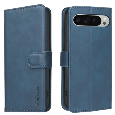 BINFEN COLOR For Google Pixel 9 Pro XL / Google Pixel 10 Pro XL  BF37 Case RFID Blocking Wallet Stand Leather Phone Cover - Blue