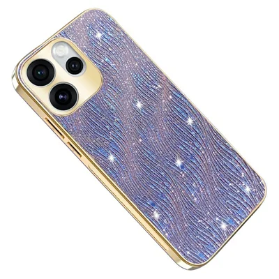 For Oppo Reno15 Pro 5G (Global) / Reno15 5G (China) Case Electroplating Ripple Texture PU + TPU + PC Phone Back Cover - Purple