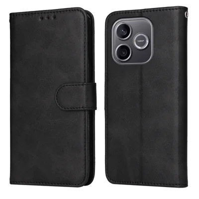Capa para Honor 600 Lite 5G, Carteira em Couro Sintético com Textura de Bezerro, Capa Dobrável - Preto