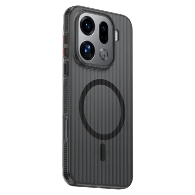 غطاء هاتف مغناطيسي لـ Oppo Find X9 5G، غطاء واقي مضاد للصدمات بملمس مطفي من مادة البولي كربونات - أسود