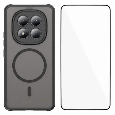 Funda magnética WANLONFENG FD Series para Xiaomi Redmi Note 15 Pro 4G (Global) con película de pantalla, carcasa trasera táctil de TPU + PC - Negro