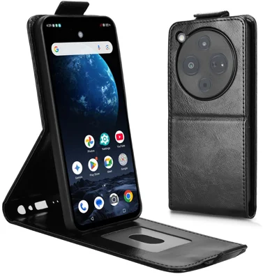 For ZTE Nubia P9 Pro 5G / Optus X Pro 2 5G Stand Case Magnetic Clasp Vertical Flip Leather Phone Cover with Card Holder - Black