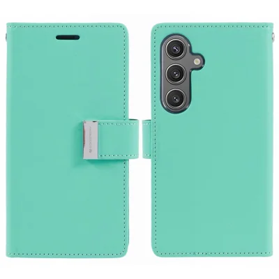 MERCURY GOOSPERY Pour Samsung Galaxy S26+ Étui Portefeuille Étui Folio en Cuir Protecteur pour Téléphone - Vert