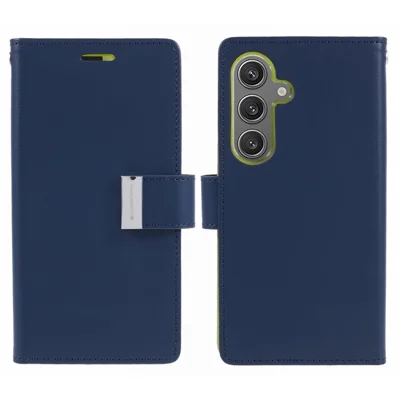 MERCURY GOOSPERY Étui Portefeuille pour Samsung Galaxy S26, Housse de Protection en Cuir Folio - Bleu Foncé