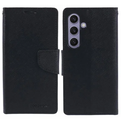 MERCURY GOOSPERY Coque pour Samsung Galaxy S26 en cuir PU, étui portefeuille pour téléphone - Noir