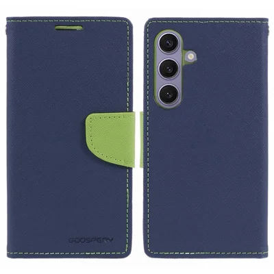 MERCURY GOOSPERY Coque pour Samsung Galaxy S26+ en cuir PU, étui portefeuille - Bleu foncé