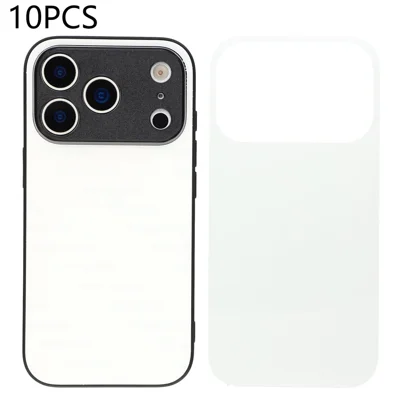 10Pcs for iPhone 17 Pro Magnetic Case TPU + PC Heat Transfer Printing DIY Phone Cover with Glossy PET Film - White