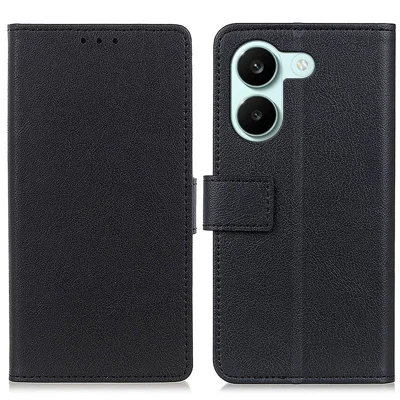 For Xiaomi Poco X8 Pro 5G / Redmi Turbo 5 5G Case PU Leather Stand Wallet Phone Cover - Black