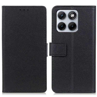 Cover per Motorola Edge 70 Fusion 5G in PU Leather con Supporto e Portafoglio - Nero