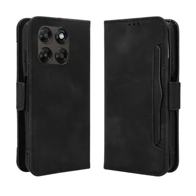 For Motorola Moto G Max 5G / G87 5G / G77 5G / G67 5G Leather Case Phone Wallet Cover with Multiple Card Slots - Black