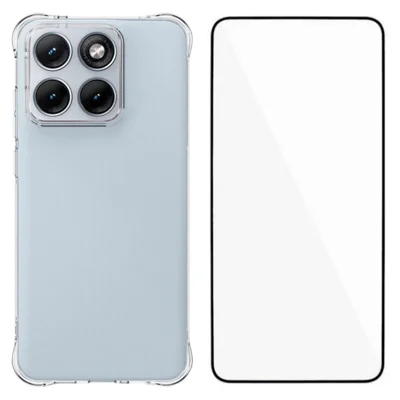 Custodia WANLONFENG Serie WL per Motorola Edge 70 Fusion 5G, Cover per Telefono in TPU da 2,0 mm con Pellicola in Vetro Temperato - Trasparente