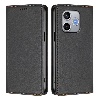 Capa Carteira em Pele para Honor 600 Lite 5G com Fecho Magnético e Proteção RFID - Preto