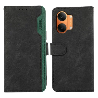 ABEEL Obudowa na Xiaomi Poco X8 Pro Max 5G / Redmi Turbo 5 Max 5G, kolorowa skórzana obudowa typu flip z portfelikiem, blokowanie RFID - Czarny