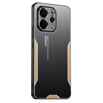 For vivo S50 5G Phone Case Aluminium Alloy TPU PC Back Cover - Gold
