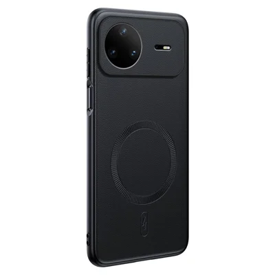 Coque magnétique pour Huawei nova 15 Pro 5G en cuir PU avec revêtement TPU + PC - Noir