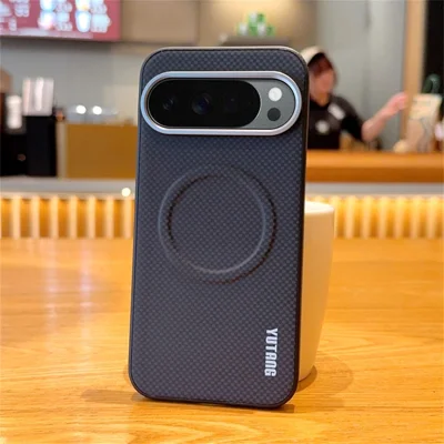 YUTANG Magnetic Case for Google Pixel 10 Pro XL Dot Pattern PC+TPU Shockproof Phone Cover - Black