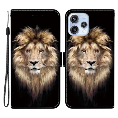 Für Oppo Reno15 5G (Global) / Reno15c 5G (China) Tasche Musterdruck Ledertasche mit Kordelzug - Löwenkopf