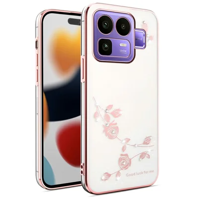 KADEM Für Realme Neo8 5G Hülle Blumen Strass Dekor TPU Handyhülle - Pink