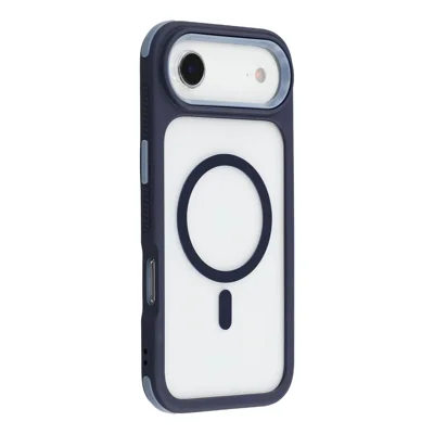 Coque magnétique pour iPhone Air, coque de protection transparente en TPU et acrylique amovible 2 en 1 - Bleu