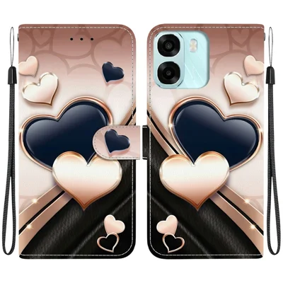 For Oppo A6 5G (Global)  /  A6 4G  /  A6s 5G  /  A6s 4G  /  A6t Pro 4G  /  A6x 4G  /  A6x 5G Leather Case Stand Wallet Pattern Printing Phone Cover with Wrist Strap - Love